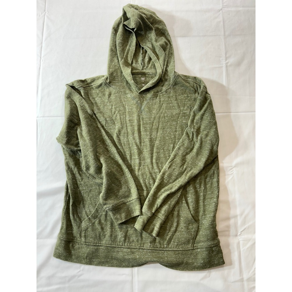 Gap Kids XL Olive Green Marl Pullover Hoodie Lightweight Kangaroo Pocket Top